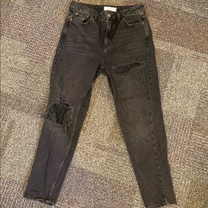 TOPSHOP distressed mom jeans